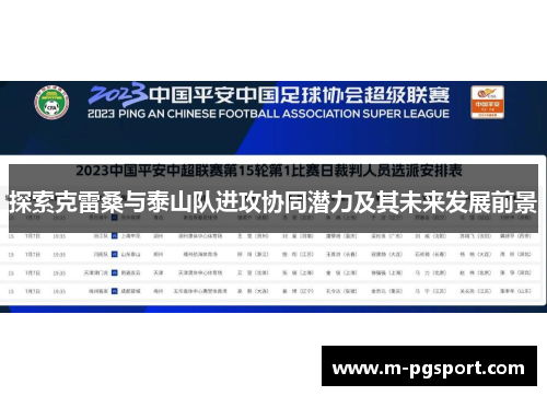 探索克雷桑与泰山队进攻协同潜力及其未来发展前景