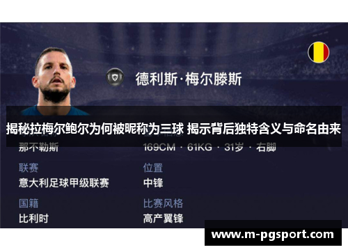 揭秘拉梅尔鲍尔为何被昵称为三球 揭示背后独特含义与命名由来