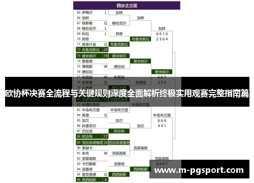 欧协杯决赛全流程与关键规则深度全面解析终极实用观赛完整指南篇