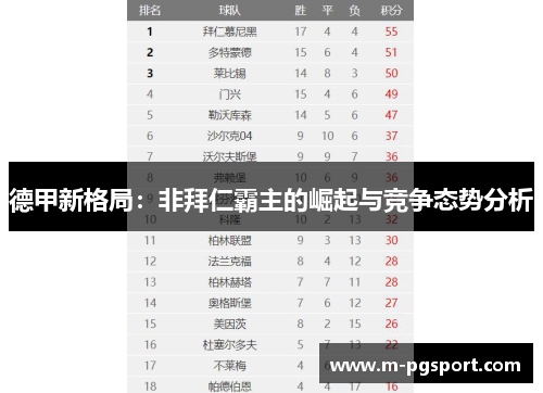 德甲新格局：非拜仁霸主的崛起与竞争态势分析