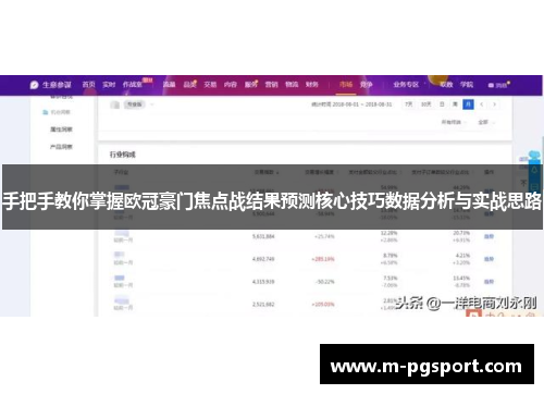 手把手教你掌握欧冠豪门焦点战结果预测核心技巧数据分析与实战思路